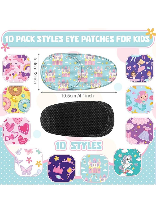 ١٠ قطع من رقعات العين للأطفال من الجنسين - ١٠ أشكال لتغطية كاملة للعين اليمنى واليسرى، مناسبة للأطفال الذين يرتدون النظارات، لعلاج كسل العين والحول، وبعد العمليات الجراحية - Image 2