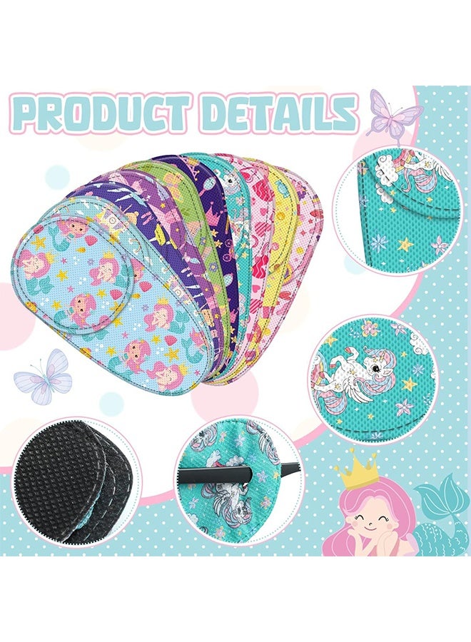 ١٠ قطع من رقعات العين للأطفال من الجنسين - ١٠ أشكال لتغطية كاملة للعين اليمنى واليسرى، مناسبة للأطفال الذين يرتدون النظارات، لعلاج كسل العين والحول، وبعد العمليات الجراحية - Image 4