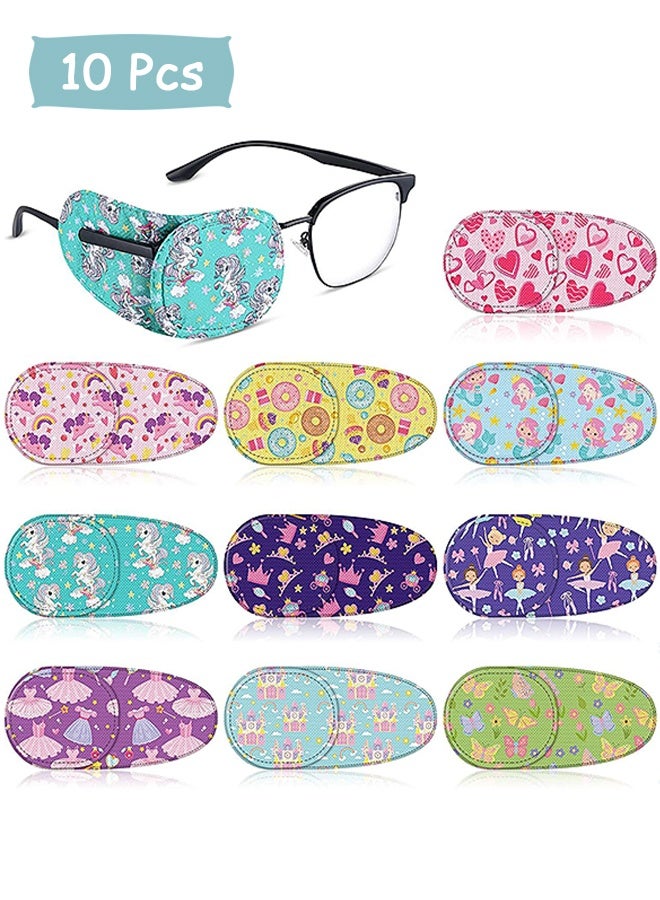 ١٠ قطع من رقعات العين للأطفال من الجنسين - ١٠ أشكال لتغطية كاملة للعين اليمنى واليسرى، مناسبة للأطفال الذين يرتدون النظارات، لعلاج كسل العين والحول، وبعد العمليات الجراحية - Image 1