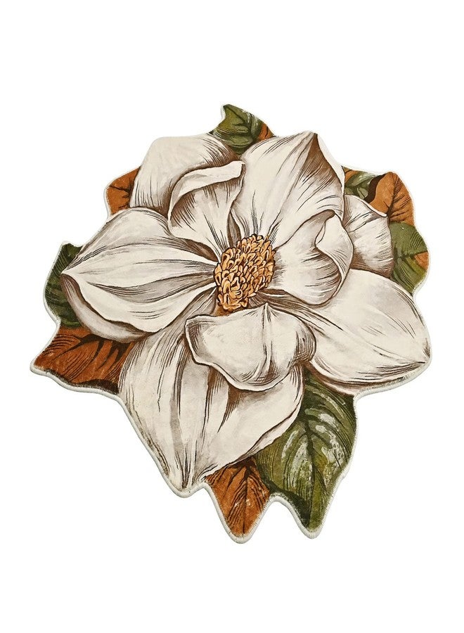 Flower Rug 24” Round Area Rugs Cute Plush Flower Shaped Rug Circle Non Slip Water Absorption Doormat for Bedroom Bedside Living Room Bathroom Kitchen Floor Mat, Lily - Image 1