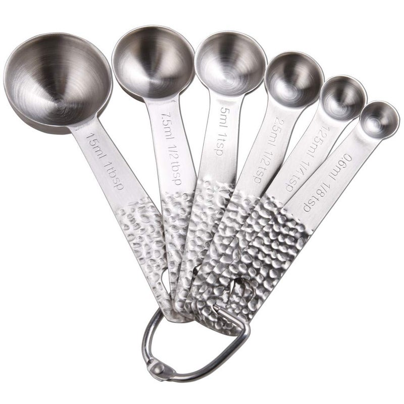 Smithcraft Measuring Spoons Set 6 188 Stainless Steel Measuring Spoons Set for Kitchen Baking Metal Metric Us Measuring Spoons for Drying and Liquid