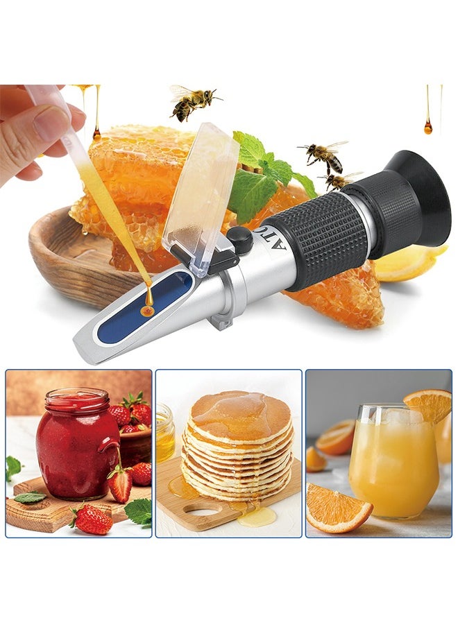 Generic - Honey Refractometer for Honey Moisture, Brix and Baume, 3-in-1 Uses, 58-90% Brix Scale Range Honey Moisture Tester, with ATC, Ideal for Honey, Maple Syrup, and Molasses, Bee Keeping Supplies - Image 1