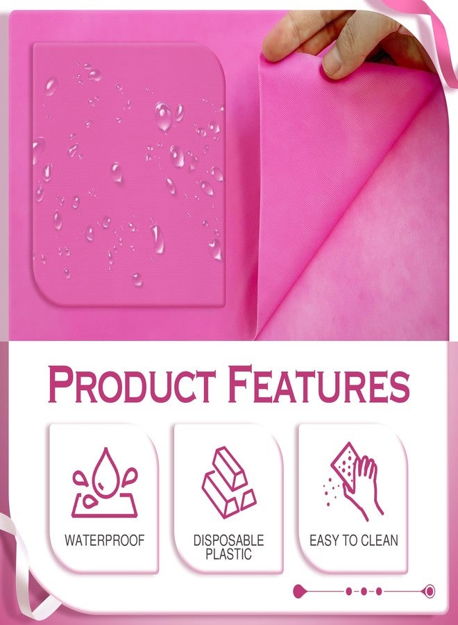 Just Shimmer 6 Pieces Pink Series Rectangle Tablecloth, 54x72 Solid Color Waterproof & Spillproof Disposable Plastic Table Cover, Durable Party Tablecloth for Dining, Buffet, Picnic, Outdoor Events - Image 3