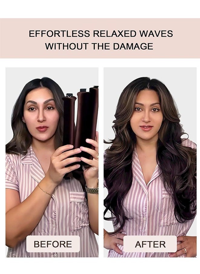 Jumbo Heatless Hair Curlers for Long Hair Rods Heatless Curls Curling Headband No Heat Hair Rollers for Long Hair Volume Blow Out Women Hair Waver Tool (Black)