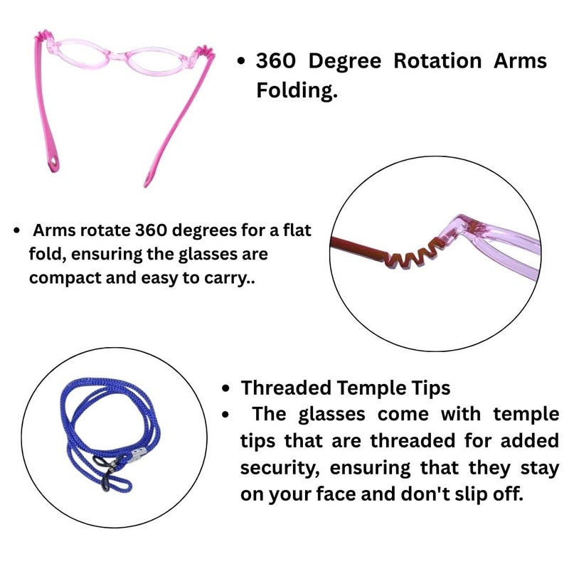 Redex Stylish Full Rim Rectangle Shape Flexible & Unbreakable Eyeglasses for Kids - Image 2