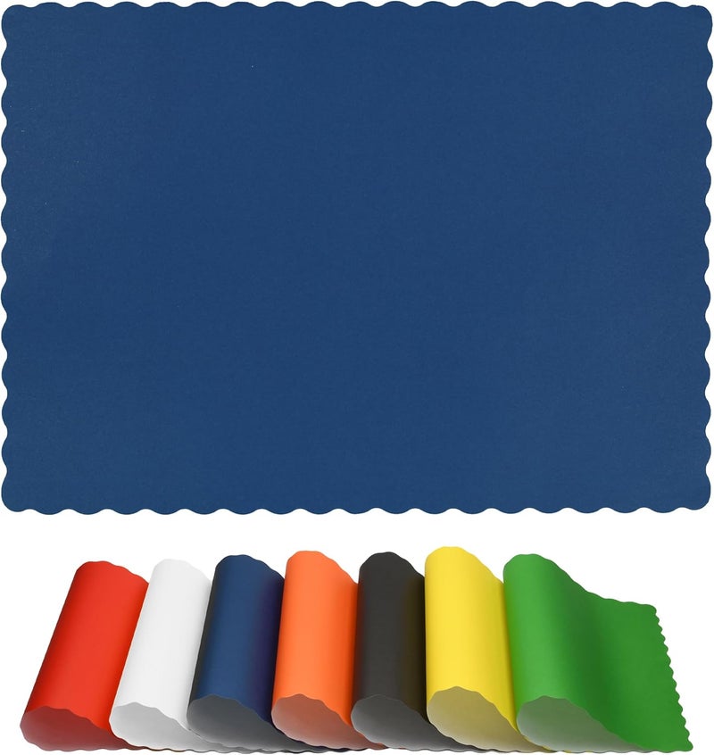 Netko Disposable Paper Placemats – Premium, 50 Pack of Blue Scalloped Edge Placemats, Perfect Size 10x 14 - Image 1