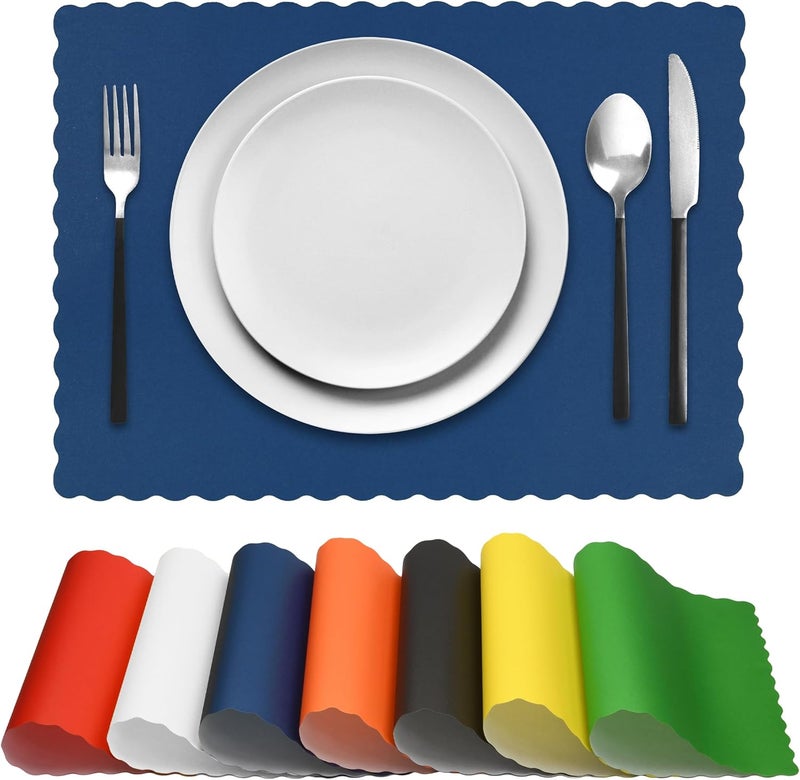 Netko Disposable Paper Placemats – Premium, 50 Pack of Blue Scalloped Edge Placemats, Perfect Size 10x 14 - Image 2