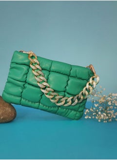Haute Sauce Chartreuse Quilted Green Cross Body Bag  - Image 4