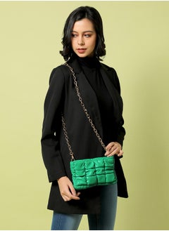 Haute Sauce Chartreuse Quilted Green Cross Body Bag  - Image 3