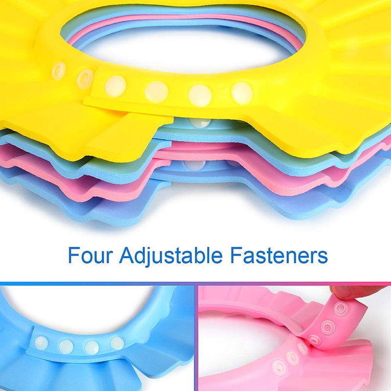 EWINEVER EWIN(R) 4pcs Soft Adjustable Baby Kids Children Shampoo Bath Bathing Shower Cap Hat Wash Hair Shield Hat - Image 4