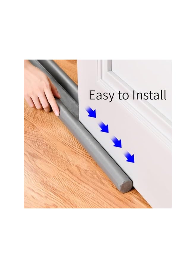 The Bros Door Draft Stopper, Door Bottom Seal Strip Noise Blocker Draft Stopper for Bottom of Door Keeping Warm in and Cold Out Noise Blocker Draft Stopper, Prevent Bugs Coming Draught Excluder (Grey) - Image 3