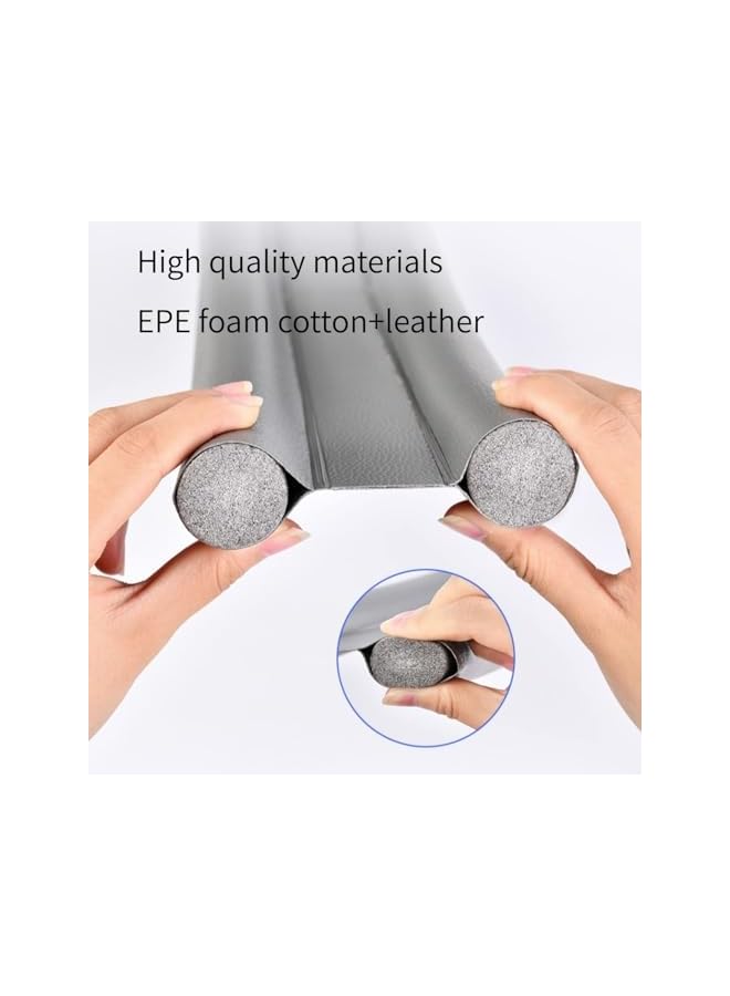 The Bros Door Draft Stopper, Door Bottom Seal Strip Noise Blocker Draft Stopper for Bottom of Door Keeping Warm in and Cold Out Noise Blocker Draft Stopper, Prevent Bugs Coming Draught Excluder (Grey) - Image 2