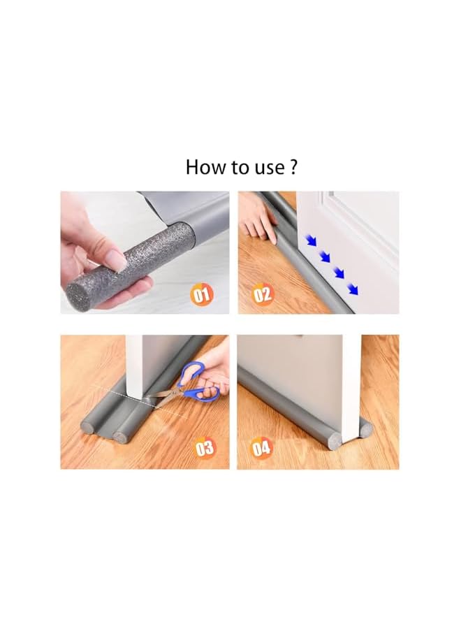 The Bros Door Draft Stopper, Door Bottom Seal Strip Noise Blocker Draft Stopper for Bottom of Door Keeping Warm in and Cold Out Noise Blocker Draft Stopper, Prevent Bugs Coming Draught Excluder (Grey) - Image 4
