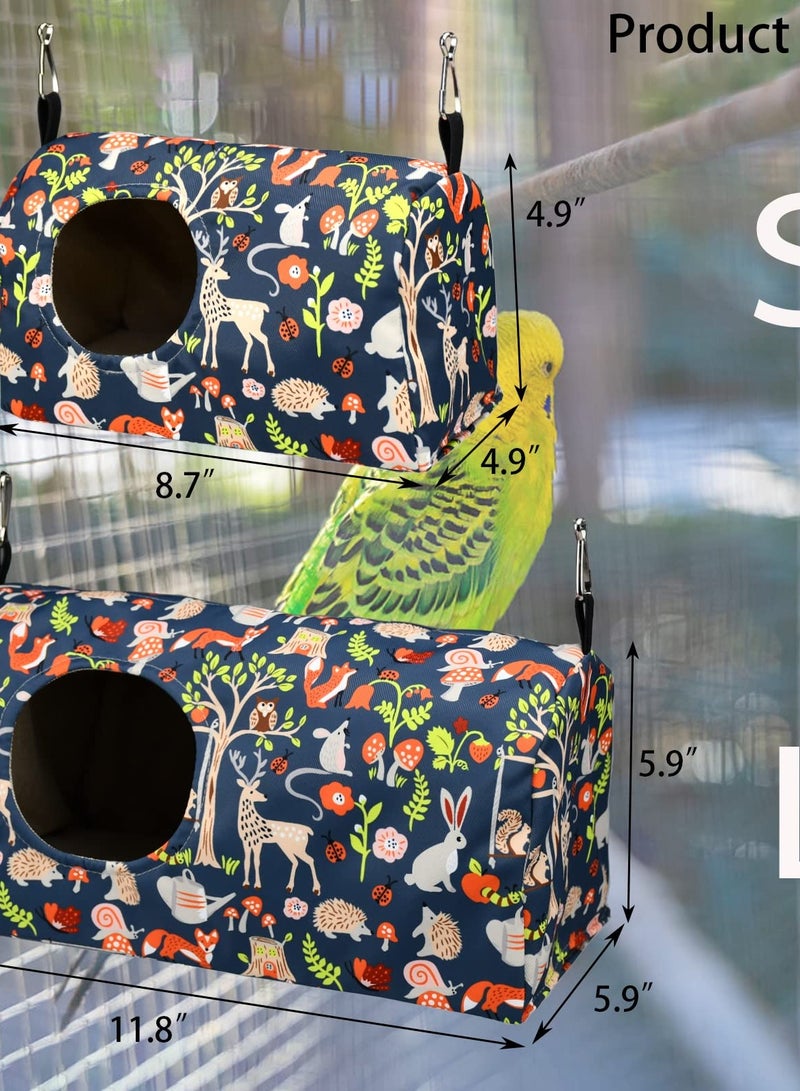 Cozy Parrot Hammock Bed, Winter Hanging Bird Nest for Parakeets, Soft and Warm Polyester Fabric, Washable and Durable, Provides a Comfy Hideway for Your Feathered Friends. (S) - Image 2