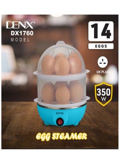 Generic DENX1760 Egg Steamer, 350W, 14 Egg Capacity, Multi-functional Electric Eggs Boiler Cooker, 2 Layers, Blue  - Image 3
