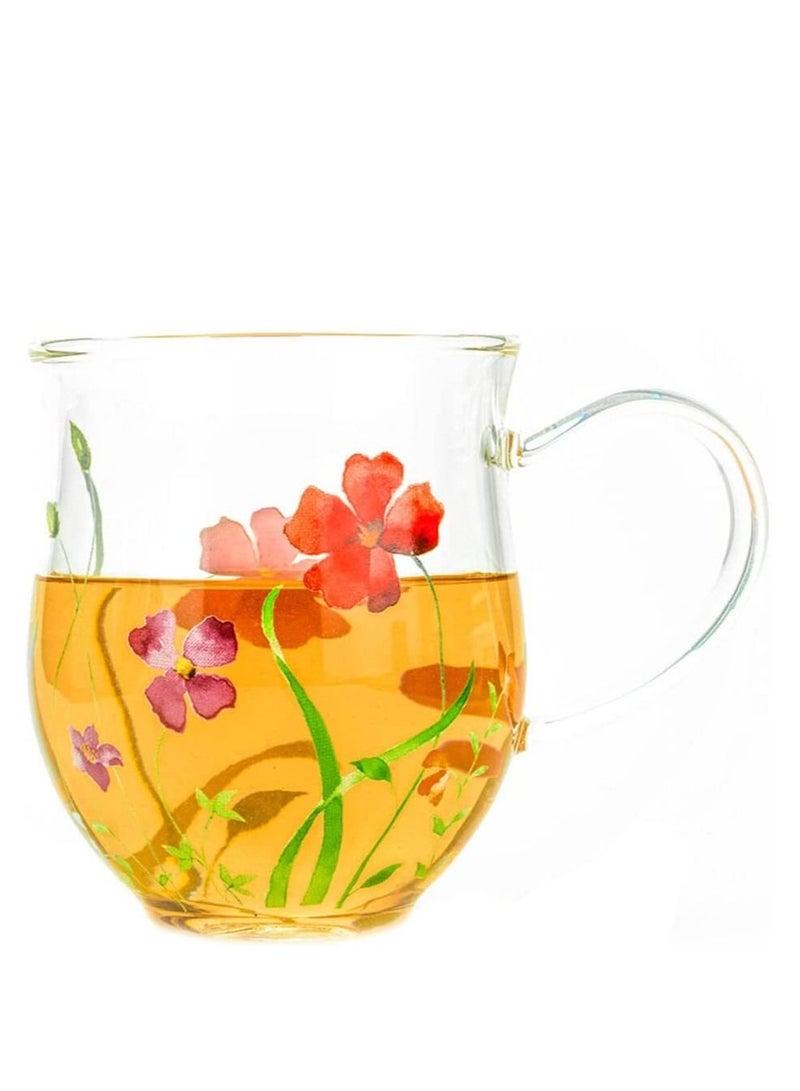 تيلاند كوب زجاجي عازل للحرارة من الزجاج الشفاف من البورسليكات للشاي لاتيه كابتشينو إسبرسو (0.35 لتر)