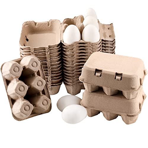 LayHyand Vintage Jumbo Duck Egg Cartons 20 Pack, Half Dozen Paper Carton for Normal Size Geese, Blank Natural Pulp Jumbo Eggs Container Holder Reusable for 6 Six Count Chicken Carton Storage Strong Tray - Image 2