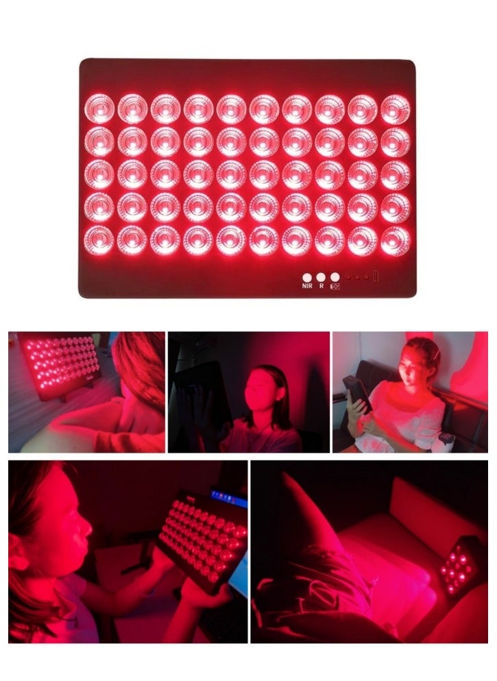 رو سيانل جهاز علاج بأضواء LED الحمراء للوجه والجسم يحتوي على أضواء حمراء بطول موجي 660 نانومتر وأضواء تحت الحمراء بطول موجي 850 نانومتر لتخفيف الألم في العضلات والمفاصل والظهر والعناية بالبشرة  - Image 2