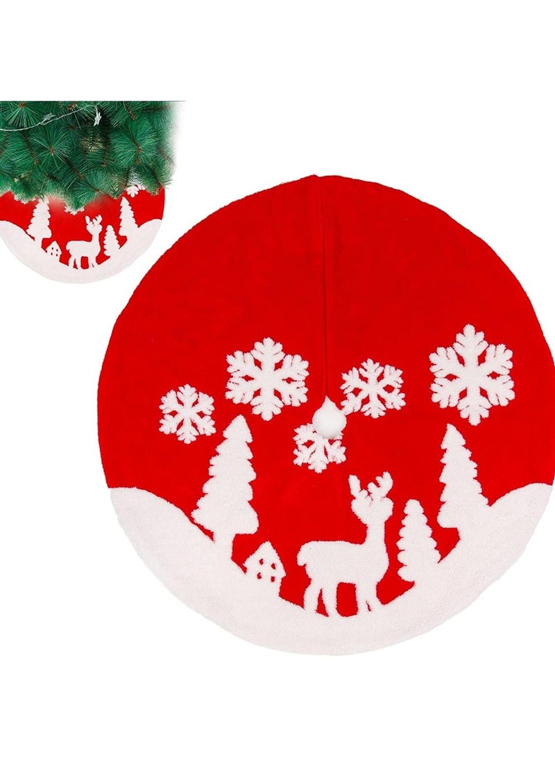 ACLIX Tree Skirt Soft Thick Tree Skirt Plush Skirt Christmas Decor Indoor 90cm  - Image 2