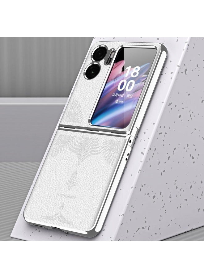 HuHa Case Cover For OPPO Find N2 Flip Litchi Pattern Electroplating Frame Embossed Phone Case(Blue) - Image 5