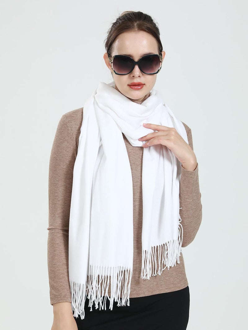 QBSM Womens Large Soft Wedding Evening Pashmina Shawls Wrap Scarfs - Image 5