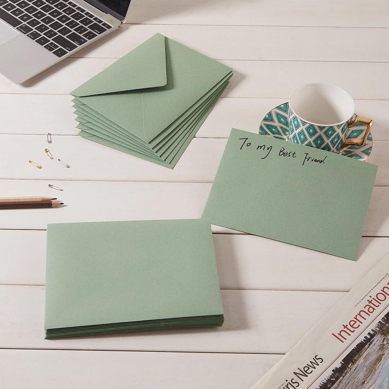 Toperd 50 Pieces Sage-Green A6 Envelopes Greeting Card Envelopes 6 1/2 x 4 3/4 Inches for 4 x 6 Wedding Invitation Cards, Greeting Cards, Birthday Party Invitations - Image 5