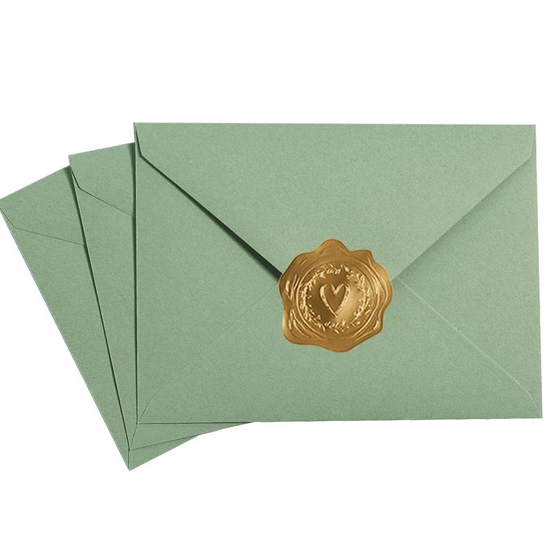 Toperd 50 Pieces Sage-Green A6 Envelopes Greeting Card Envelopes 6 1/2 x 4 3/4 Inches for 4 x 6 Wedding Invitation Cards, Greeting Cards, Birthday Party Invitations - Image 1