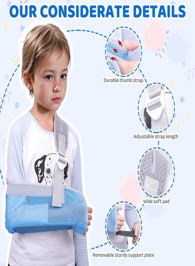 حمالة ذراع للأطفال من GAOUREL، دعامة للذراع مع لوحة دعم، حمالة دعم للذراع، مثبت للكتف للأطفال المصابين بإصابات في الكتف، مناسبة للذراعين اليمنى واليسرى، للأولاد والبنات (أزرق - صغير) - Image 5