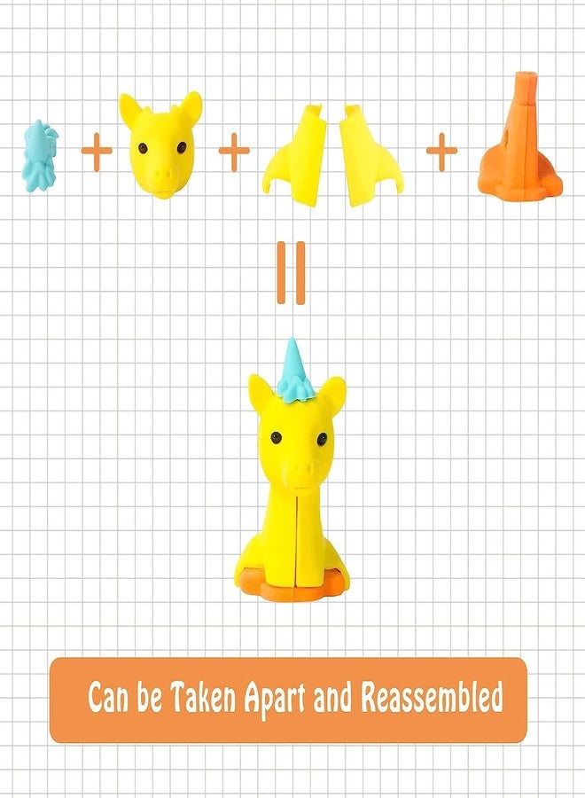 MAPLE Erasers for Kids | Animal erasers | Pencil Erasers | Kawaii Puzzle 3D Jungle Combo food Fancy Theme Cute Toy Fun Small Stylish Colourful Mini Cartoon Set for Return Gift for Kids Girls Boys (60) - Image 4