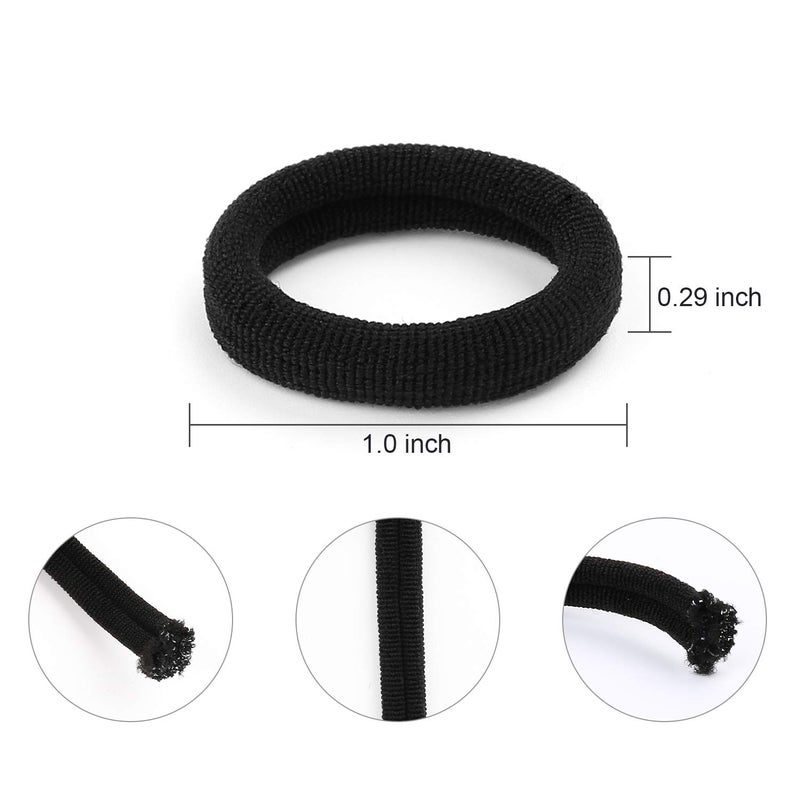 BAOLI 200PCS Black Baby Hair Bands - Mini Seamless Toddler Hair Ties - Soft Toddler Hair Ponytail Holders for Kids Girls, 1 Inch in Diameter, Black, by BAOLI - Image 2