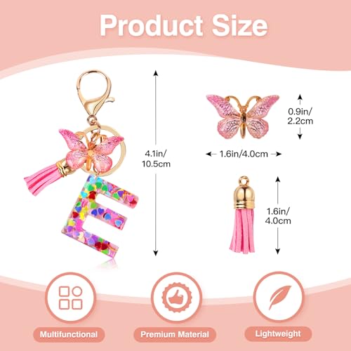 Lingdeer Personalized Makeup Bag with Initial Keychain, Custom Initial Monogram Small Travel Cosmetic Toiletry Bag, Birthday Gifts for Women Bridesmaid Teacher (E) - Image 4