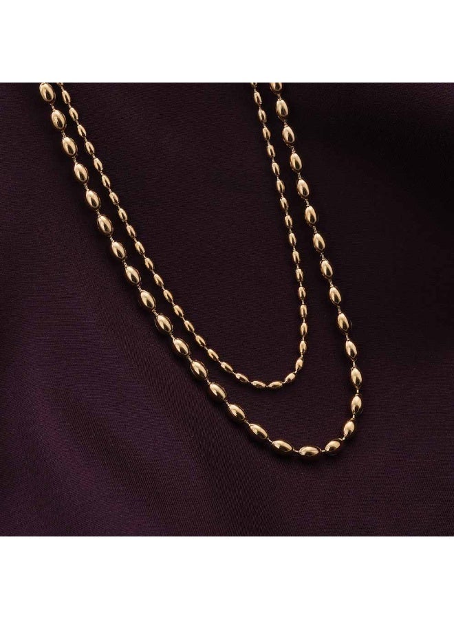 PALMONAS 18k Gold Tone Plated Beaded Bliss Necklace
 for Women - Image 3