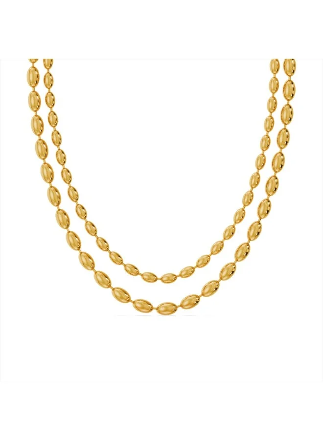 بالموناس PALMONAS 18k Gold Tone Plated Beaded Bliss Necklace
 for Women