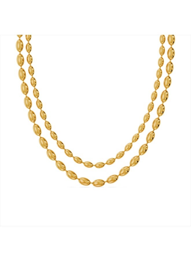 PALMONAS 18k Gold Tone Plated Beaded Bliss Necklace
 for Women - Image 1