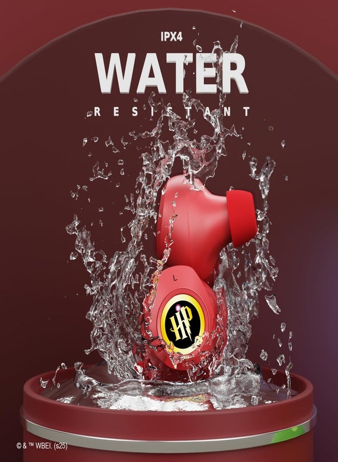 أي جوي سماعات أذن لاسلكية بتقنية بلوتوث من iJoy بتصميم هاري بوتر جريفندور، مع علبة شحن، وميكروفون مدمج، ووقت تشغيل يصل إلى 30 ساعة، مرخصة رسميًا | هدايا هاري بوتر للنساء والرجال والمراهقين والأطفال وجميع محبي جريفندور - Image 4