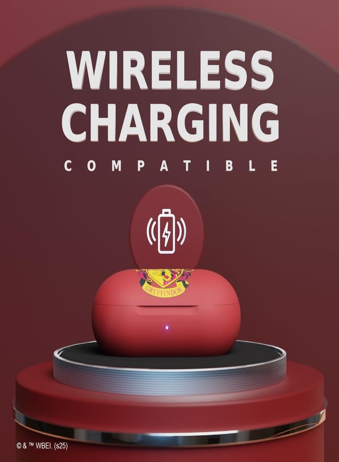 أي جوي سماعات أذن لاسلكية بتقنية بلوتوث من iJoy بتصميم هاري بوتر جريفندور، مع علبة شحن، وميكروفون مدمج، ووقت تشغيل يصل إلى 30 ساعة، مرخصة رسميًا | هدايا هاري بوتر للنساء والرجال والمراهقين والأطفال وجميع محبي جريفندور - Image 5