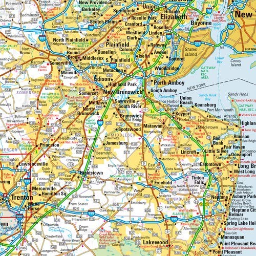 Globe Turner New Jersey State Wall Map - 18.5" x 25" Laminated, Full Color, Semi-Gloss Finish - Image 2