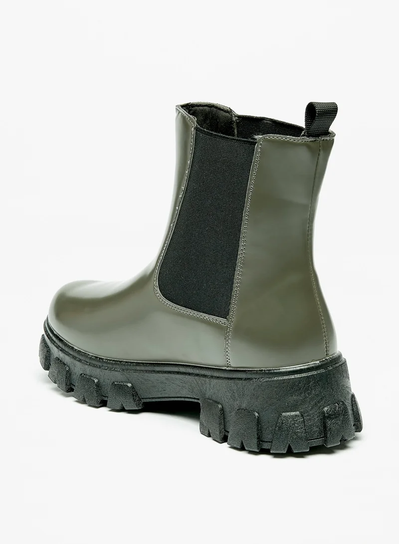 Flora Bella By Shoexpress Womens Solid Slip On Chelsea Boots With Pull Tab By Shoexpress
