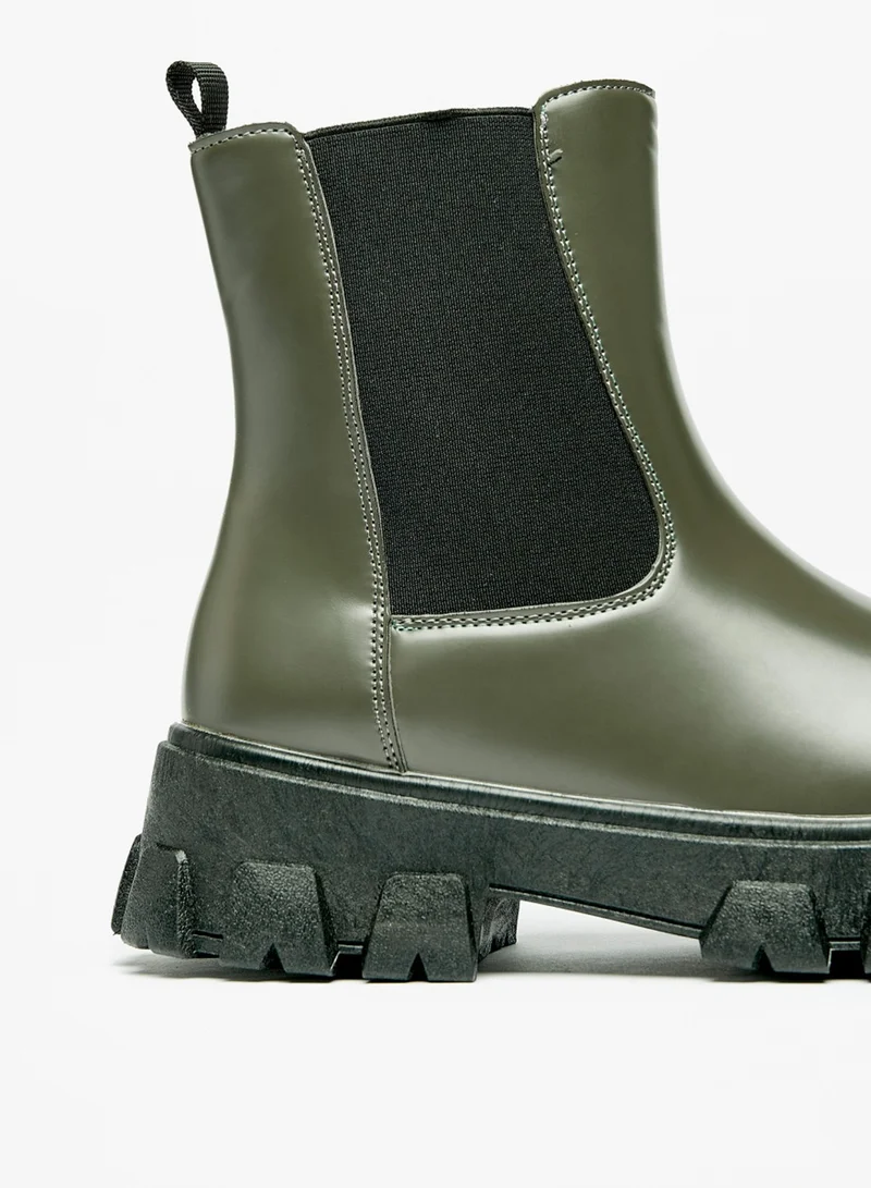 Flora Bella By Shoexpress Womens Solid Slip On Chelsea Boots With Pull Tab By Shoexpress