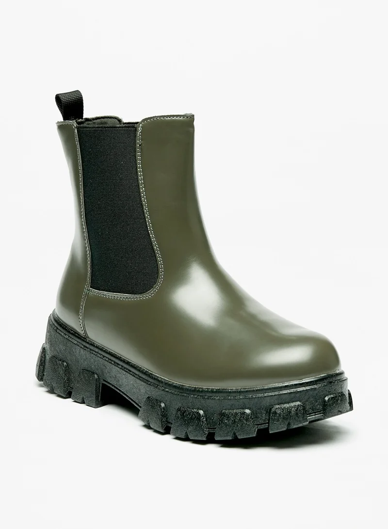 Flora Bella By Shoexpress Womens Solid Slip On Chelsea Boots With Pull Tab By Shoexpress
