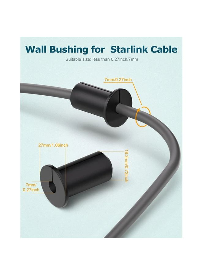 2 Pcs Black Starlink Wall Cable Grommets 19mm for Cord Protection - Image 4