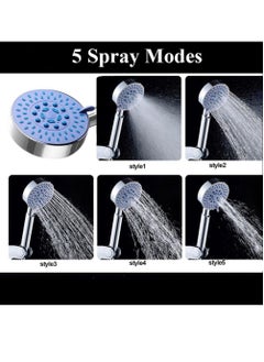 Rubik Shower Head with 1.5M Shower Hose 5 Spray Modes Universal Handheld Shower Set for Adults Children Pets Home and Gym Use (1.5 Meter)  - Image 2