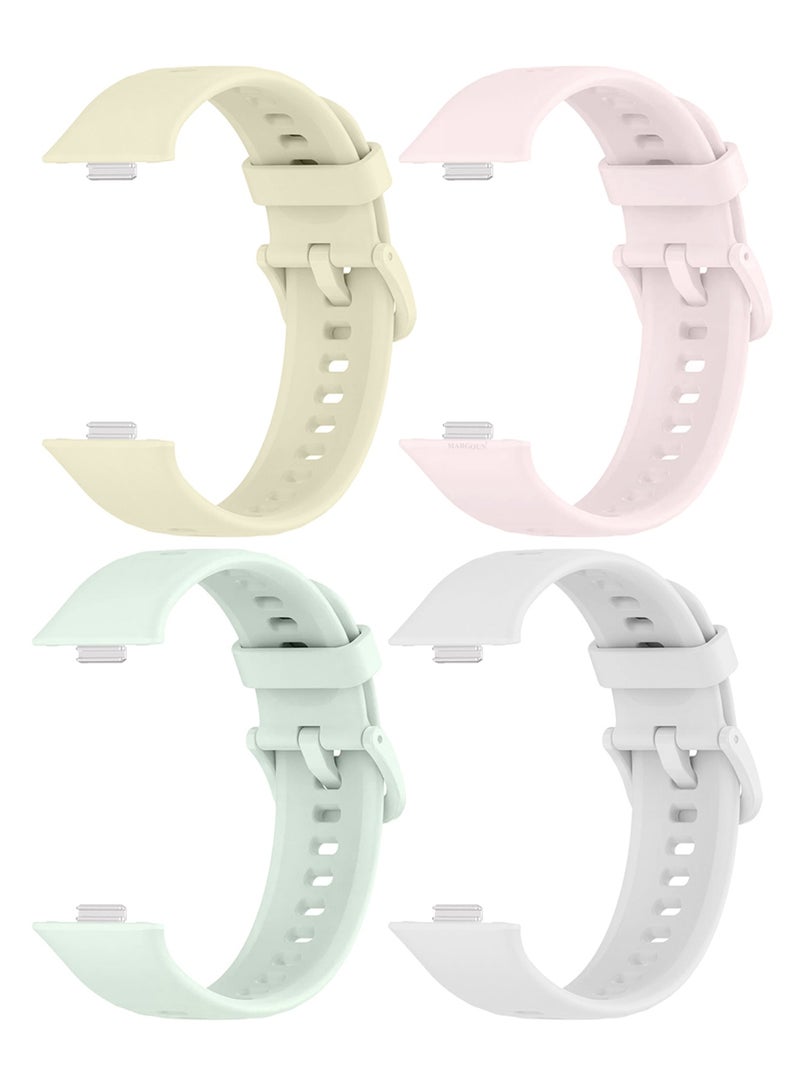 CATANES 4Packs Wristband for Huawei Watch Fit 3/Fit 4/Fit 4 Pro Bands, Silicone Bracelet Quick Release Arm Band, Replacement Smartwatch Band Quick Release Sport Straps - 4 Colours - Image 1