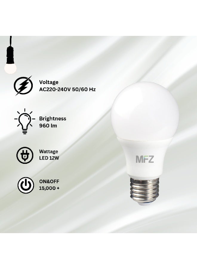 MFZ LED Lamp 12W | 6500K Cool Daylight | 960 Lumens | AC 220-240V | 50/60Hz | 80 lm/W Energy Efficient Bulb - Image 3