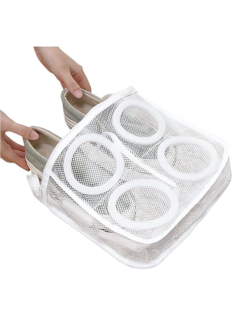 Shoe Wash Bag Mesh Shoe Laundry Reusable Bag Shoes Wash Bags with Zips for Sneaker Trainers Football Boot Socks Bras Travelling - Image 1