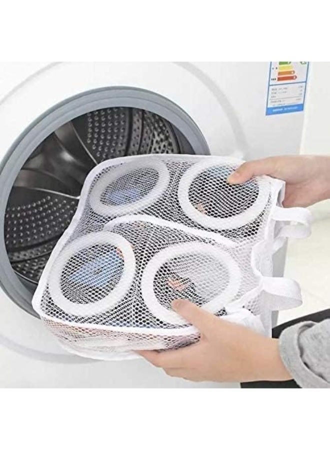Shoe Wash Bag Mesh Shoe Laundry Reusable Bag Shoes Wash Bags with Zips for Sneaker Trainers Football Boot Socks Bras Travelling - Image 3