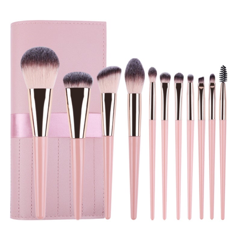 Eyeshadow Blush Loose Powder Eyeshadow Brush and other professional makeup brushes 11 makeup brush set with storage bag (including loose powder brush, smudge brush, grooming brush, blush brush, smudge brush, eyeshadow brush, etc.) - Image 1