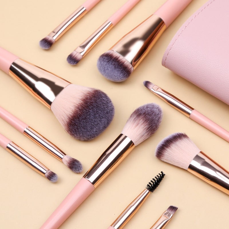 Eyeshadow Blush Loose Powder Eyeshadow Brush and other professional makeup brushes 11 makeup brush set with storage bag (including loose powder brush, smudge brush, grooming brush, blush brush, smudge brush, eyeshadow brush, etc.) - Image 5