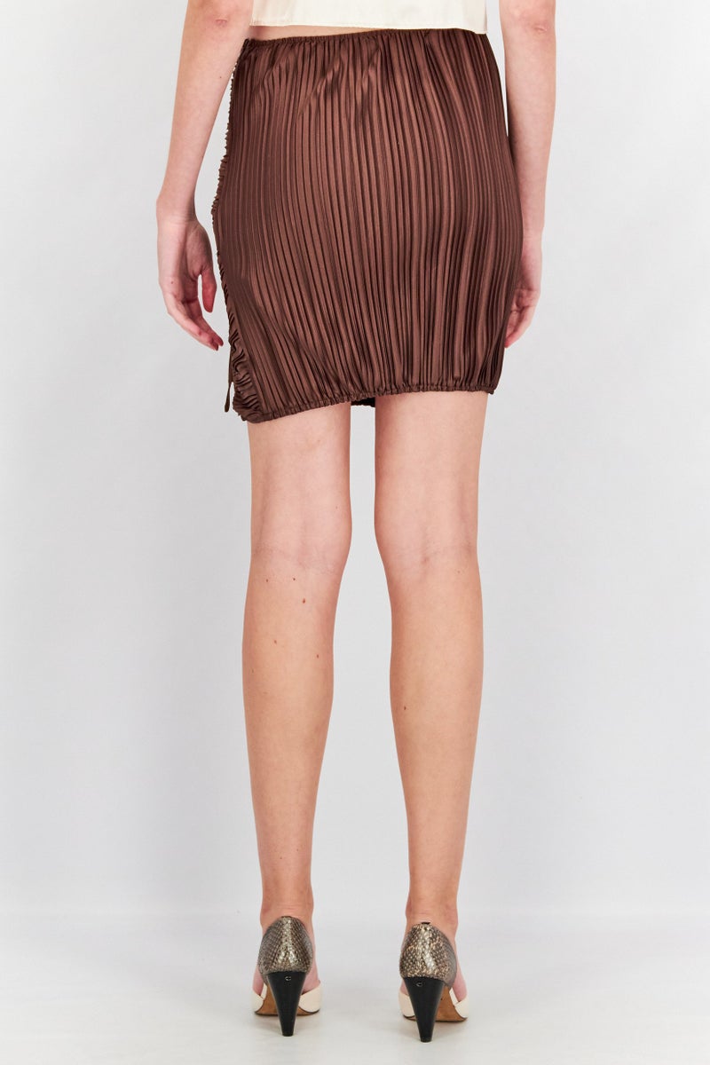 Missguided Women Ruched Mini Skirts, Brown - Image 4