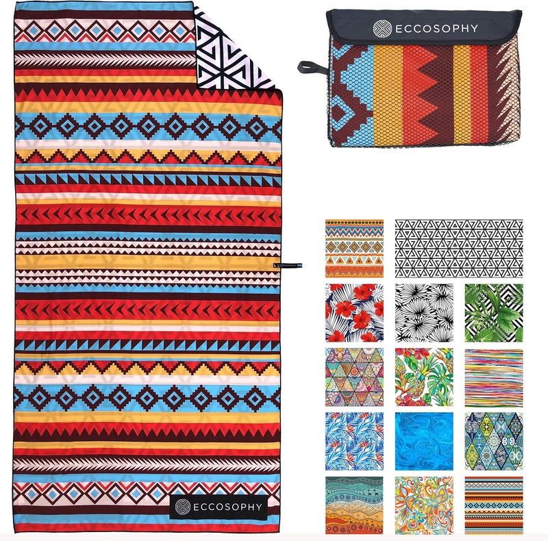 ECCOSOPHY Microfiber Beach Towel - Sand Free Towels are Quick Dry, Light Weight, Super Absorbent - Perfect Pool, Travel, Cruise, Camping Essentials - Oversized Extra Large for Adults 71x35 in - Image 1